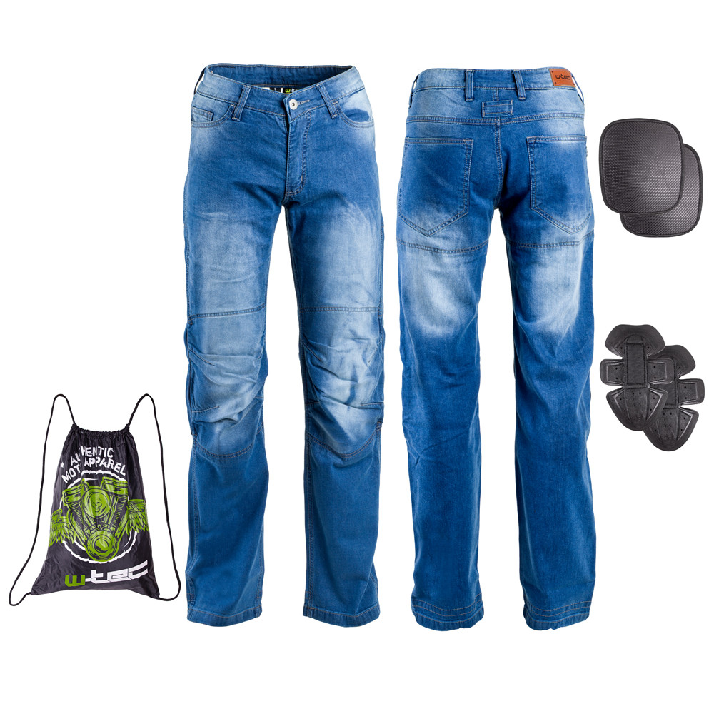 Pánské moto jeansy W-TEC Davosh (Velikost: XXL, Barva: modrá)