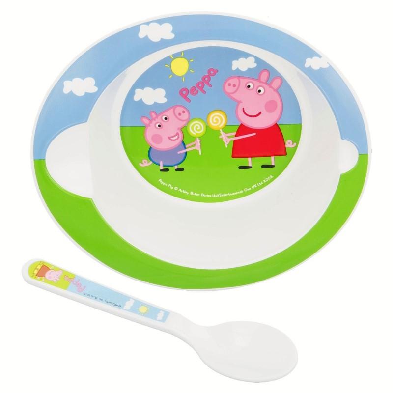 2 - DÍLNÝ PLASTOVÝ SET PEPPA PIG baby (Forkids - velikost: uni)