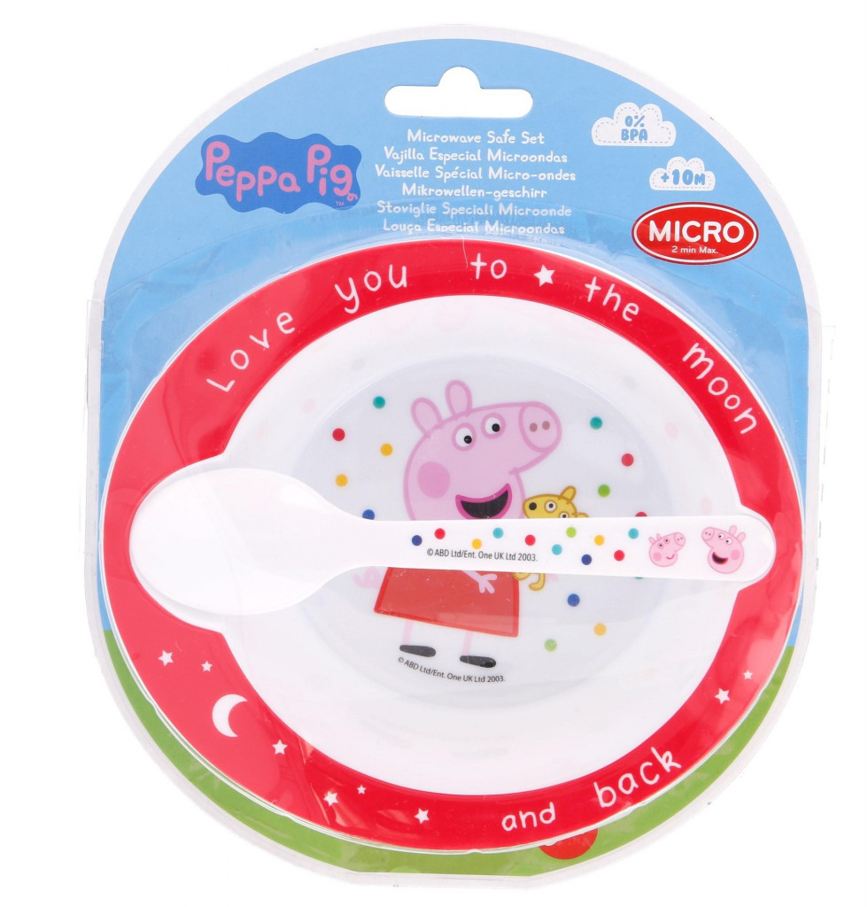 2 - DÍLNÝ PLASTOVÝ SET PEPPA PIG baby (Forkids - velikost: uni)