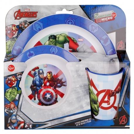 3 - DÍLNÝ PLASTOVÝ SET AVENGERS (Forkids - velikost: uni)