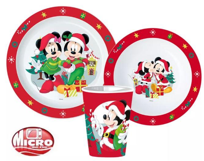 3 - DÍLNÝ PLASTOVÝ SET MINNIE A MICKEY VÁNOCE (Forkids - velikost: uni)