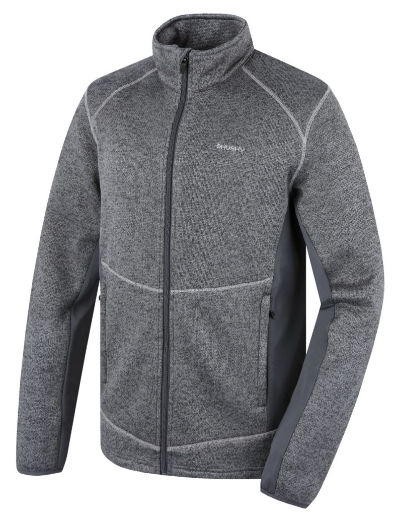 Pánský fleecový svetr na zip Alan M dark grey (Velikost: S)