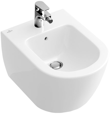 VILLEROY & BOCH VERITY DESIGN 2.0 bidet 370x565mm, 1 otvor pro baterii, s přepadem, bílá Alpin CeramicPlus