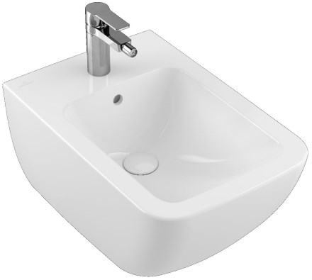 VILLEROY & BOCH VERITY LINE závěsný bidet 375x560mm, s otvorem a přepadem, bílá Alpin Ceramicplus