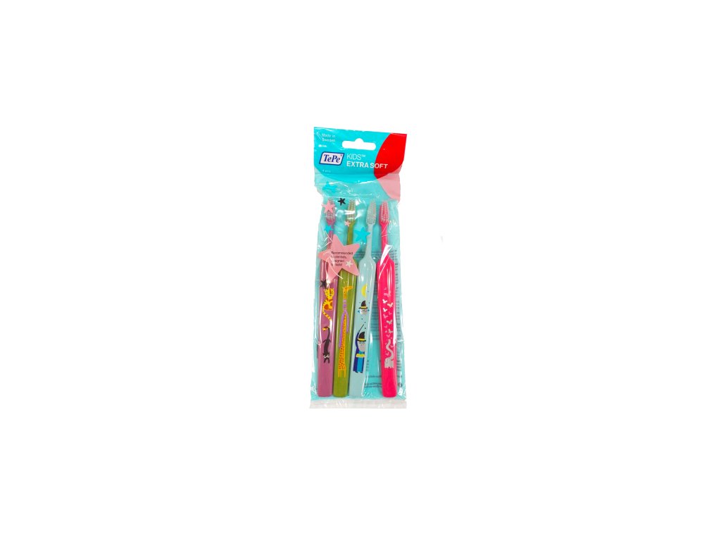 TEPE Kids ZOO dětské zubní kartáčky Extra Soft 4 ks