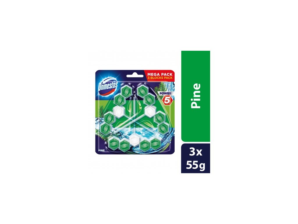 Domestos Power 5 WC blok s vůní borovice 3x 55 g