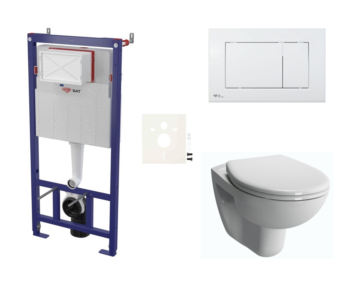 Cenově zvýhodněný závěsný WC set SAT do lehkých stěn / předstěnová montáž+ WC VitrA Normus SIKOSSNOR20K