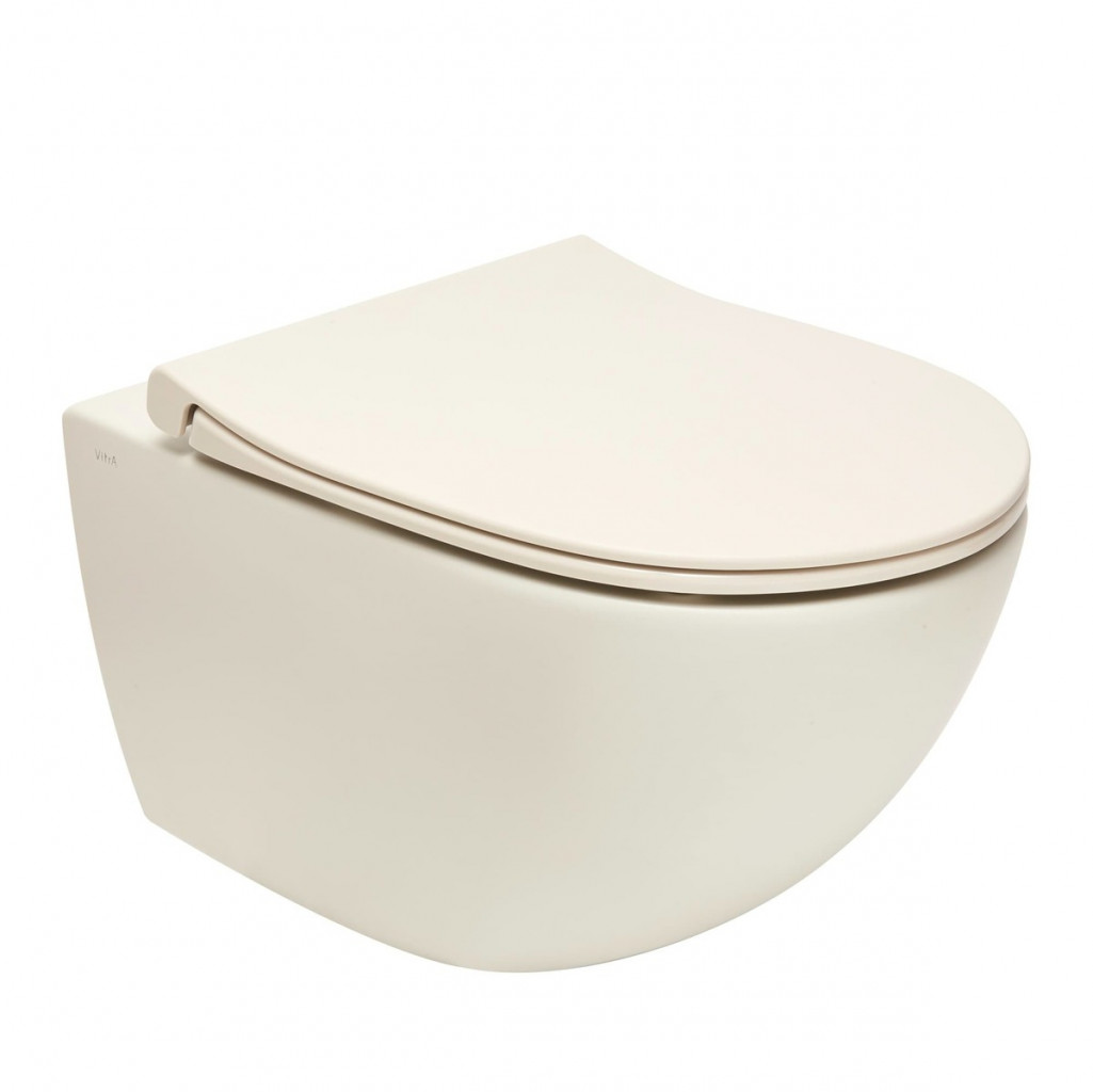 WC závěsné VitrA Sento SmoothFlush taupe mat včetně sedátka, zadní odpad 7848-020-6147