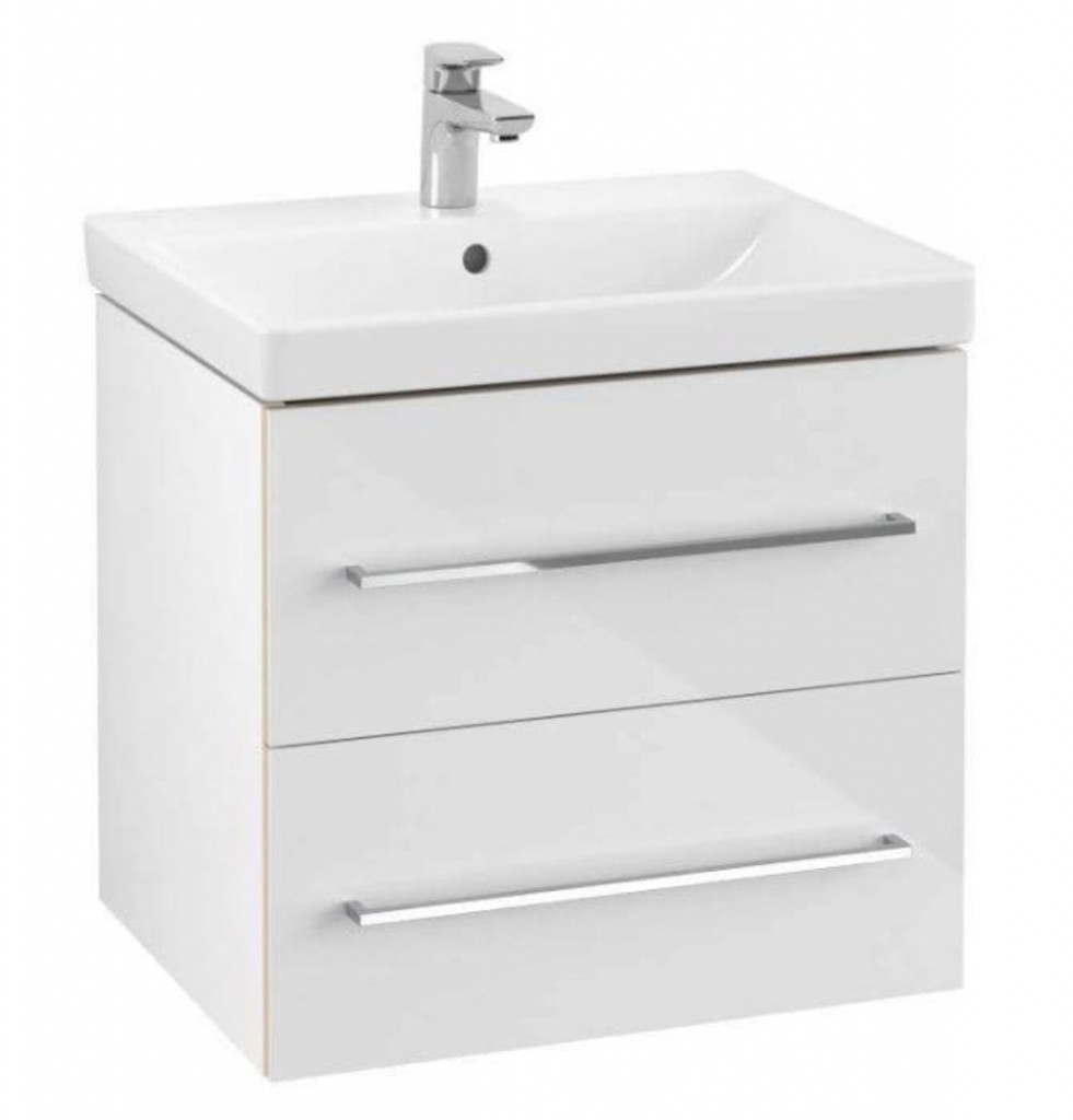 Villeroy & Boch Avento - Umyvadlová skříňka, 580x514x452 mm, 2 zásuvky, Crystal White A88900B4