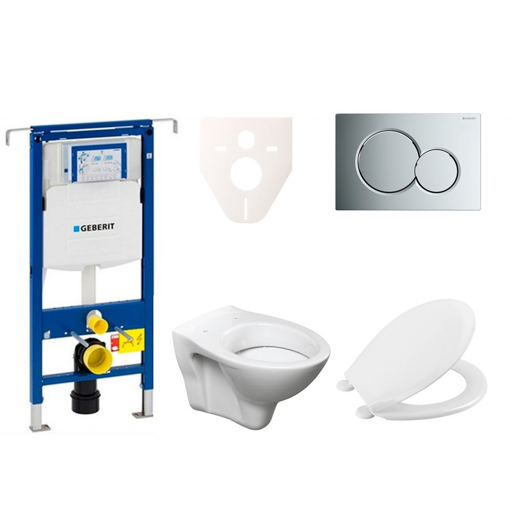 Cenově zvýhodněný závěsný WC set Geberit do lehkých stěn / předstěnová montáž+ WC S-Line S-line Pro 111.355.00.5NR2