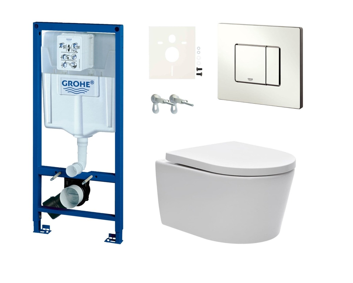 Cenově zvýhodněný závěsný WC set Grohe do lehkých stěn / předstěnová montáž+ WC SAT Brevis SIKOGRSBR2S