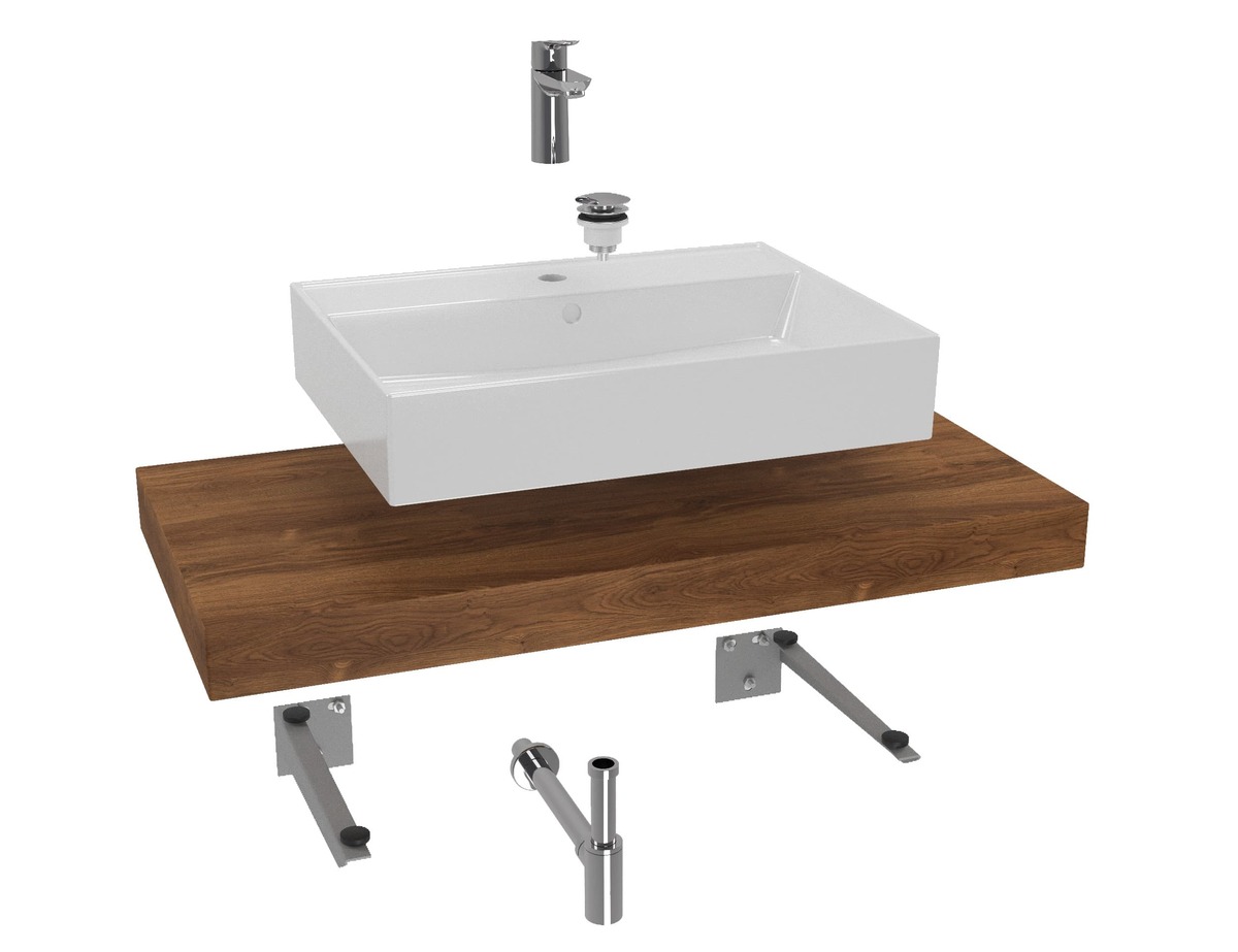 Koupelnová sestava Grohe s deskou pod umyvadlo Dolce 100x8x50 cm dub charleston KSETDO14