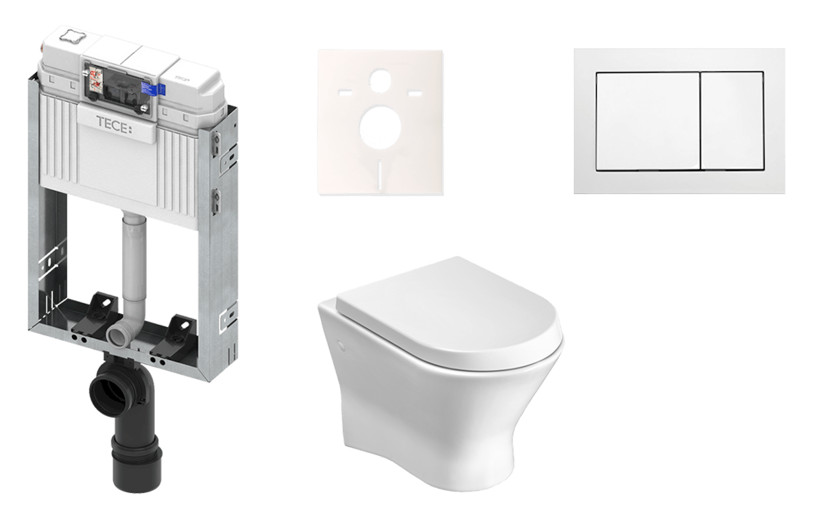 Cenově zvýhodněný závěsný WC set TECE k zazdění + WC Roca Nexo KMPLNEXOT