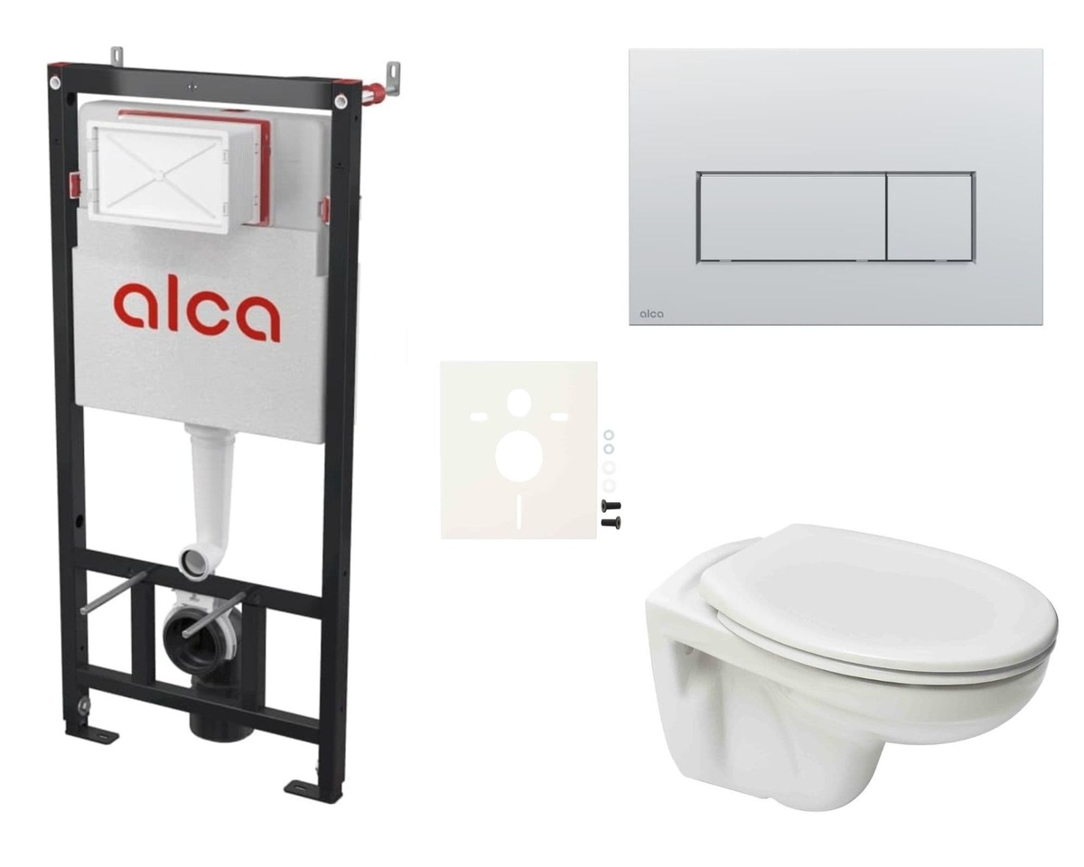 Cenově zvýhodněný závěsný WC set Alca do lehkých stěn / předstěnová montáž+ WC S-Line S-line Pro SIKOASP9