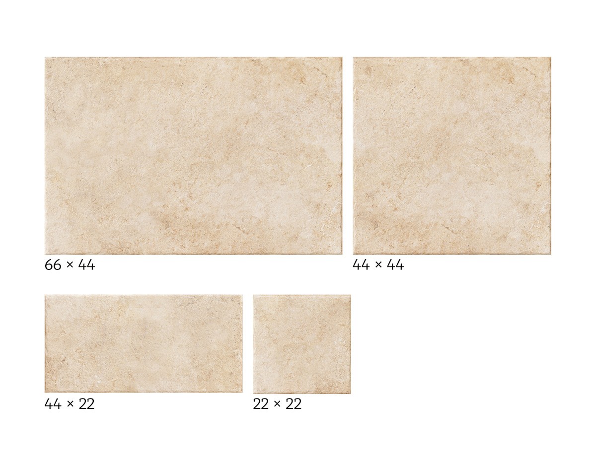 Dlažba Realonda Modular Borgogna beige 44x66, 44x44, 22x22, 22x44 cm mat MBORGBE