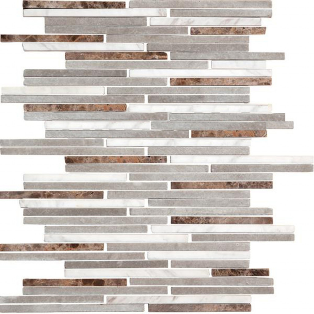 Kamenná mozaika Premium Mosaic Stone šedá 25x30 cm mat STMOS7140MIX1