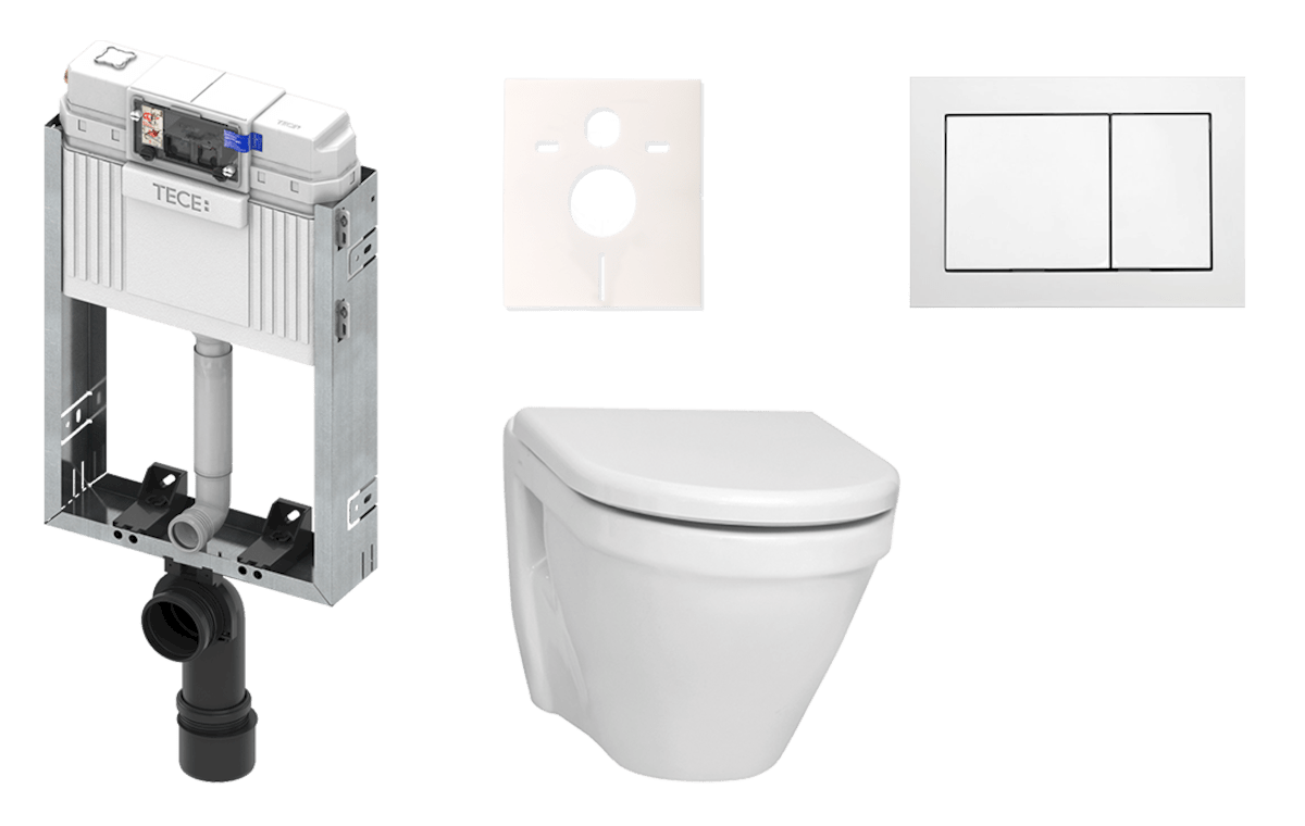 Cenově zvýhodněný závěsný WC set TECE k zazdění + WC Vitra S50 KMPLS50T