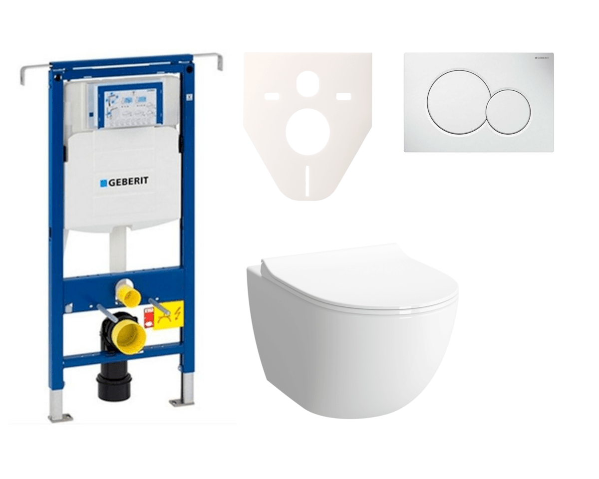 Cenově zvýhodněný závěsný WC set Geberit do lehkých stěn / předstěnová montáž+ WC VitrA VitrA Shift SIKOGES4N1