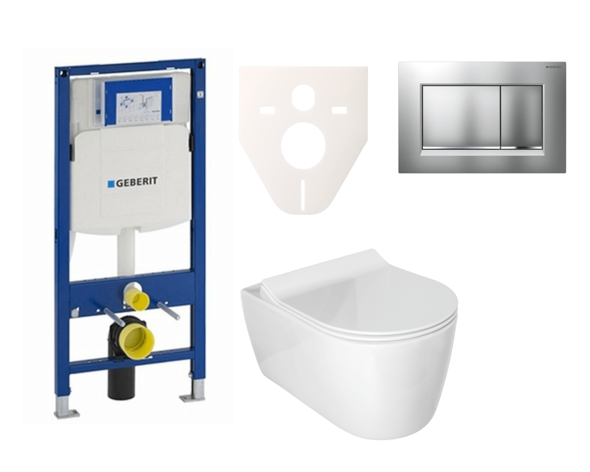 Cenově zvýhodněný závěsný WC set Geberit do lehkých stěn / předstěnová montáž+ WC Glacera Alfa SIKOGES3A7