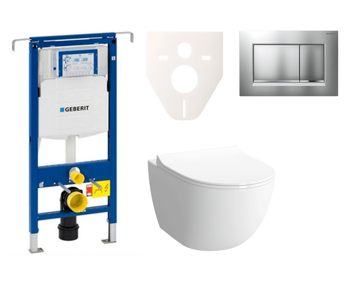 Cenově zvýhodněný závěsný WC set Geberit do lehkých stěn / předstěnová montáž+ WC VitrA VitrA Shift SIKOGES4N7