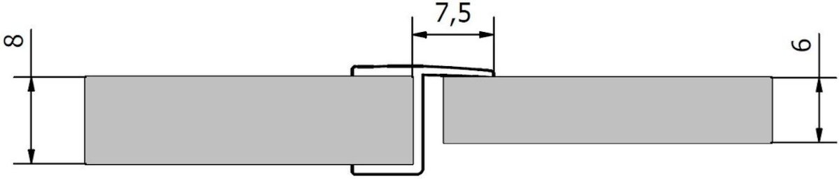 Polysan VITRA LINE těsnění mezi skla (praporek) 2000mm, na sklo 8mm, 309B5-08