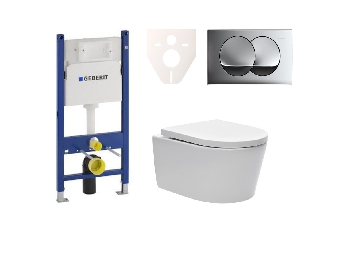 Cenově zvýhodněný závěsný WC set Geberit do lehkých stěn / předstěnová montáž+ WC SAT Brevis SIKOGES7W71