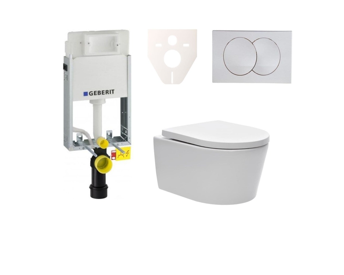 Cenově zvýhodněný závěsný WC set Geberit k zazdění + WC SAT Brevis SIKOGE1W7