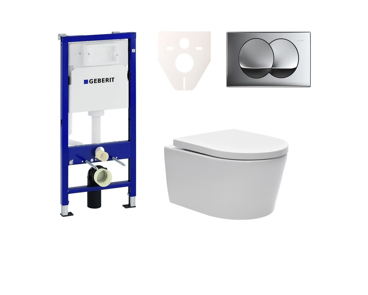 Cenově zvýhodněný závěsný WC set Geberit do lehkých stěn / předstěnová montáž+ WC SAT Brevis SIKOGES6W71