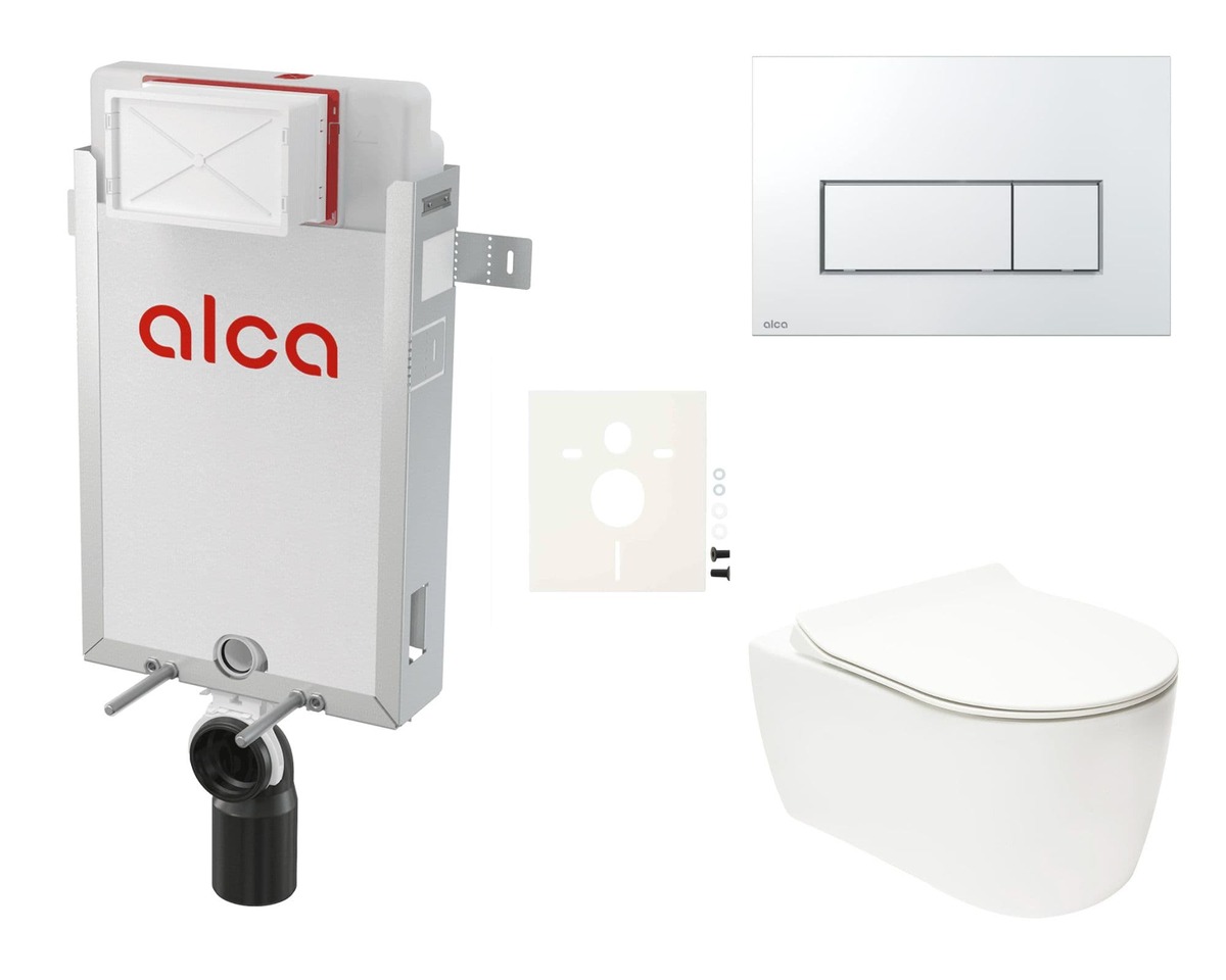 Cenově zvýhodněný závěsný WC set Alca k zazdění + WC Glacera Alfa SIKOAA8