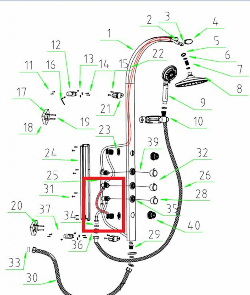 ND Anima Easyshower propojovací hadička 4 NDESHAD4