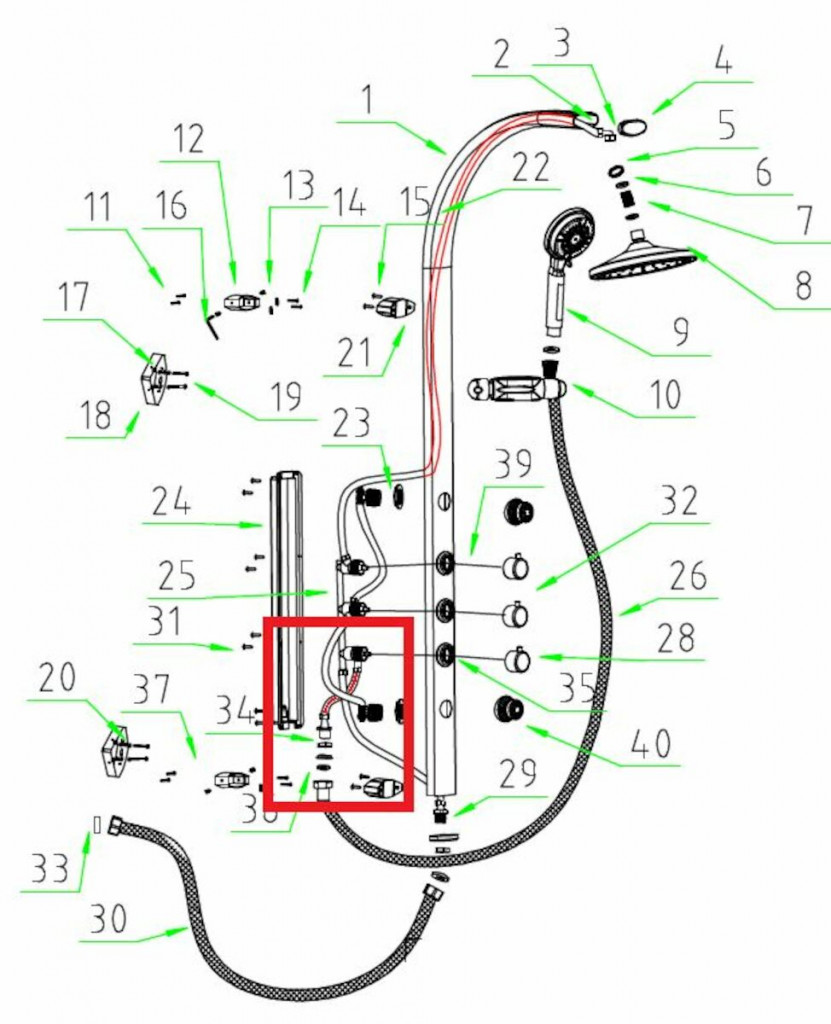 ND Anima Easyshower propojovací hadička 5 NDESHAD5