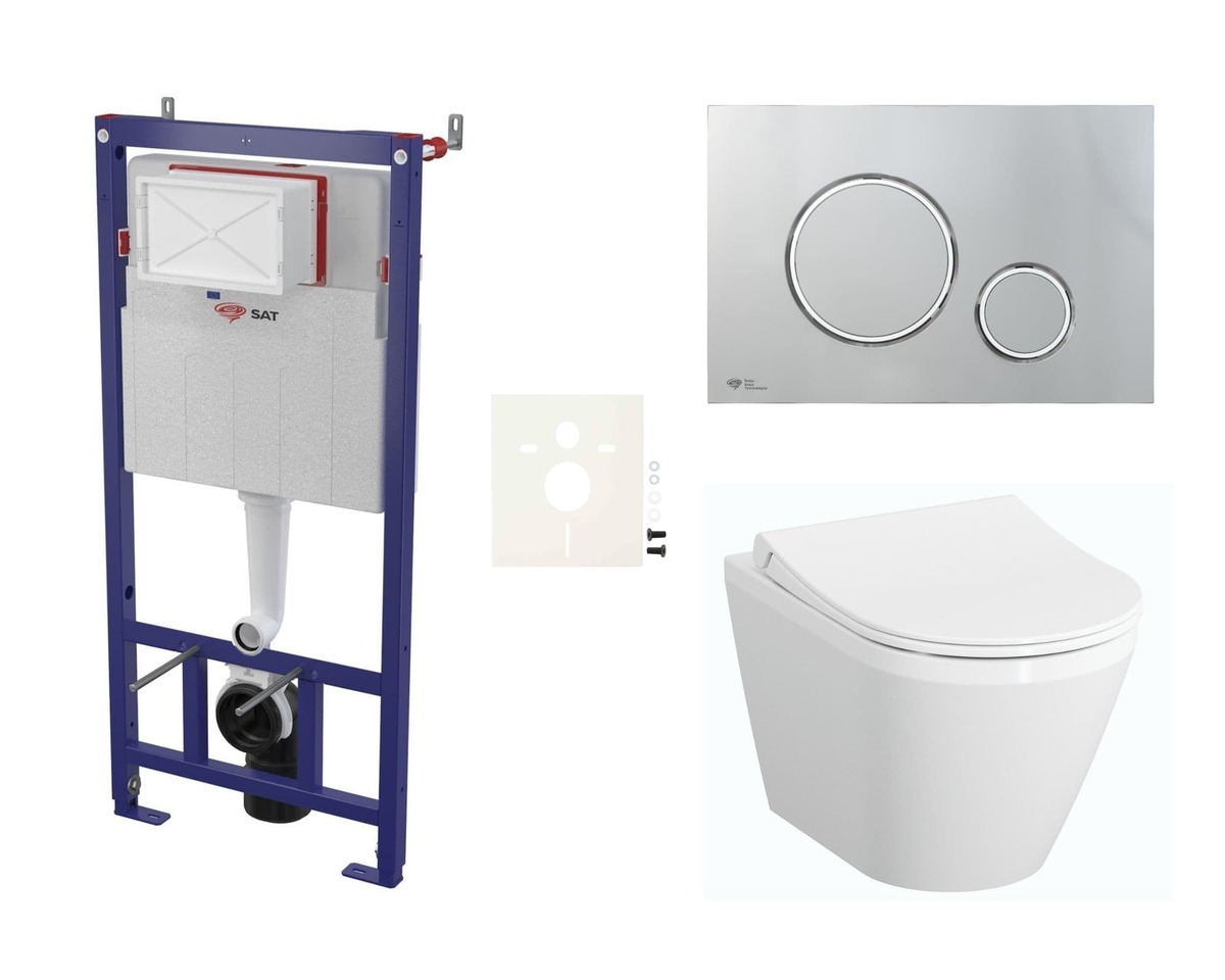 Cenově zvýhodněný závěsný WC set SAT do lehkých stěn / předstěnová montáž+ WC VitrA Integra SIKOSSINTRESU71K