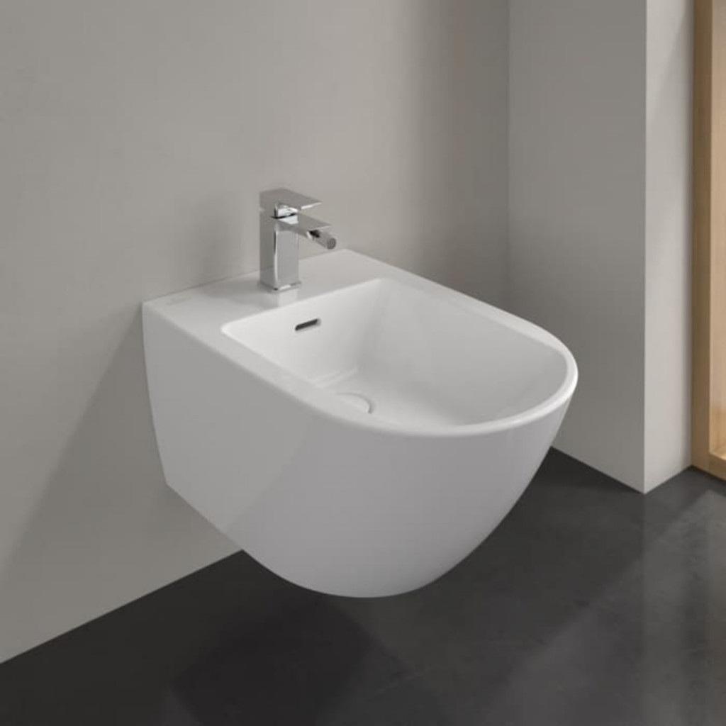 Villeroy & Boch Subway 3.0 - Závěsný bidet 560x375 mm, s přepadem, otvor pro baterii, alpská bílá