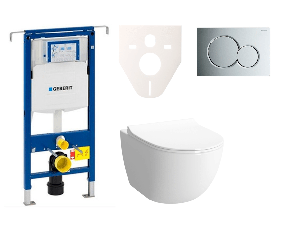 Cenově zvýhodněný závěsný WC set Geberit do lehkých stěn / předstěnová montáž+ WC VitrA VitrA Shift SIKOGES4N2