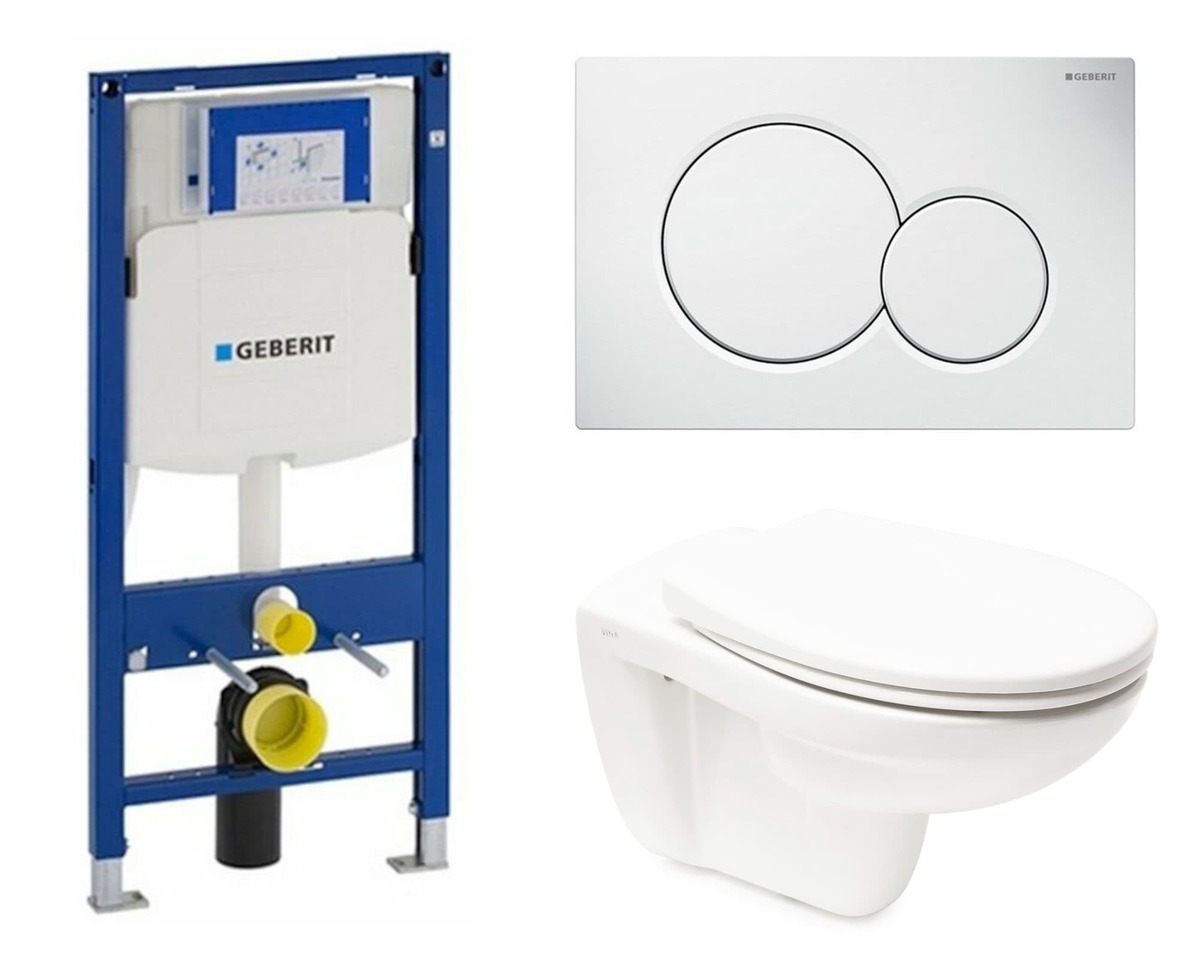 Cenově zvýhodněný závěsný WC set Geberit do lehkých stěn / předstěnová montáž+ WC Vitra Normus SIKOGESNORS01