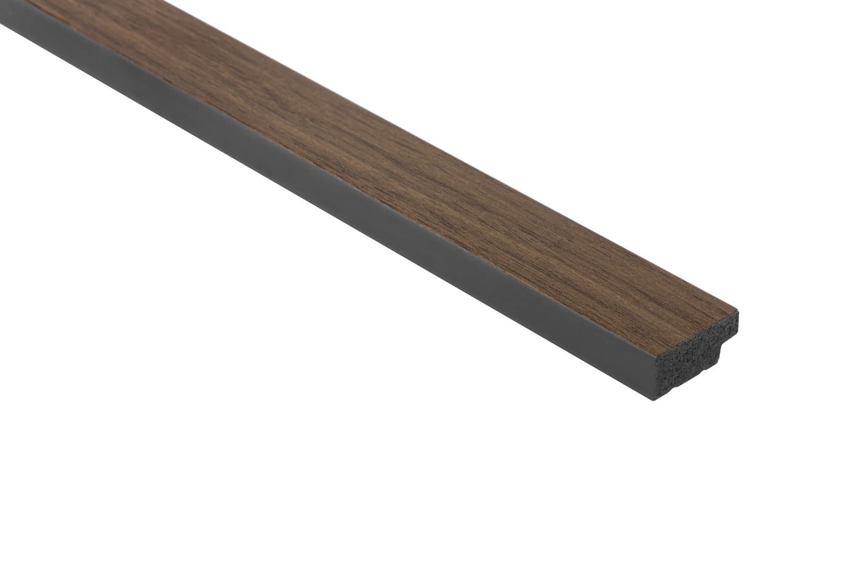 Obkladová lamela levé ukončení Fineza Slat Medium Dark oak 270x3,6 cm SLAT02DOL