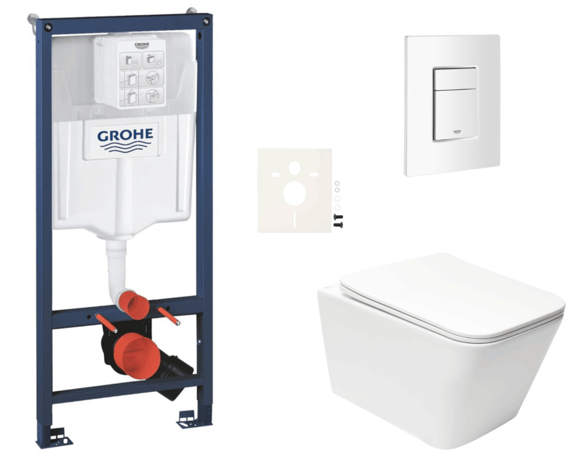 Závěsný wc set do lehkých stěn / předstěnová montáž Swiss Aqua Technologies Infinitio SIKOGRSIN12SCSH0