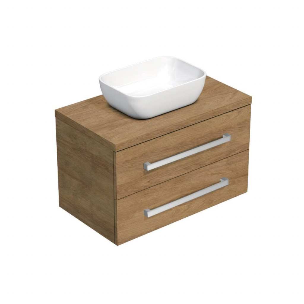 Koupelnová skříňka s krycí deskou SAT Cube Way 80x71x46 cm dub Hickory CUBE46803DH45