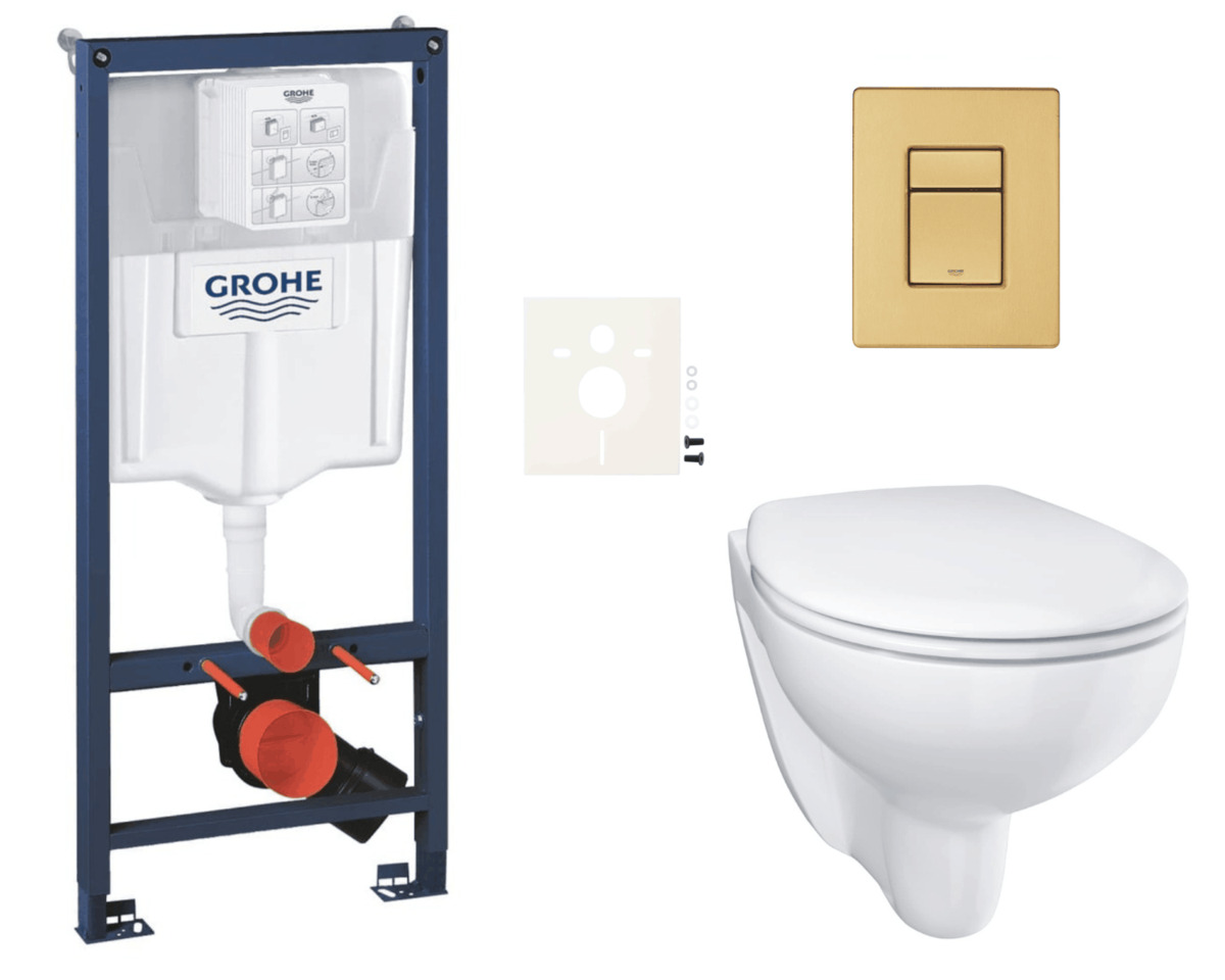 Závěsný wc set do lehkých stěn / předstěnová montáž Grohe Bau Ceramic SIKOGRSBAUSCGN0